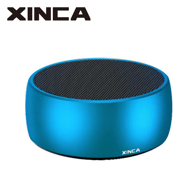 XINCA Portable Pocket Bluetooth Speaker Stereo Deep Bass Gun Metal Rechargeable (Blue）