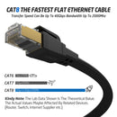 XINCA Cat8 Flat Ethernet Cable 10Ft Black With 6Pcs Clips