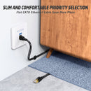 XINCA Cat8 Flat Ethernet Cable 25Ft Black With 15Pcs Clips