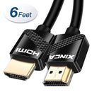 XINCA HDMI Cable 6Ft 4K@60Hz HDR 18Gbps 34AWG Ultra Slim