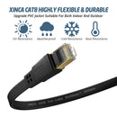 XINCA Cat8 Flat Ethernet Cable 25Ft Black With 15Pcs Clips