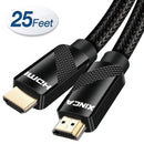 XINCA HDMI Cable 2.0 25Ft Nylon Braided 4K@60Hz HDR 18Gbps 24AWG