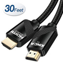 XINCA HDMI Cable 2.0 30Ft Nylon Braided 4K@60Hz HDR 18Gbps 28AWG