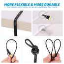 XINCA Cat7 Flat Ethernet Cable 75Ft Black With 40Pcs Clips