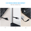 XINCA Cat6 Flat Ethernet Cable 15Ft Black With 5Pcs Clips