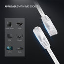 XINCA Cat6 Flat Ethernet Cable 75Ft White With 40Pcs Clips