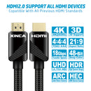 XINCA HDMI Cable 2.0 10Ft Nylon Braided 4K@60Hz HDR 18Gbps 28AWG